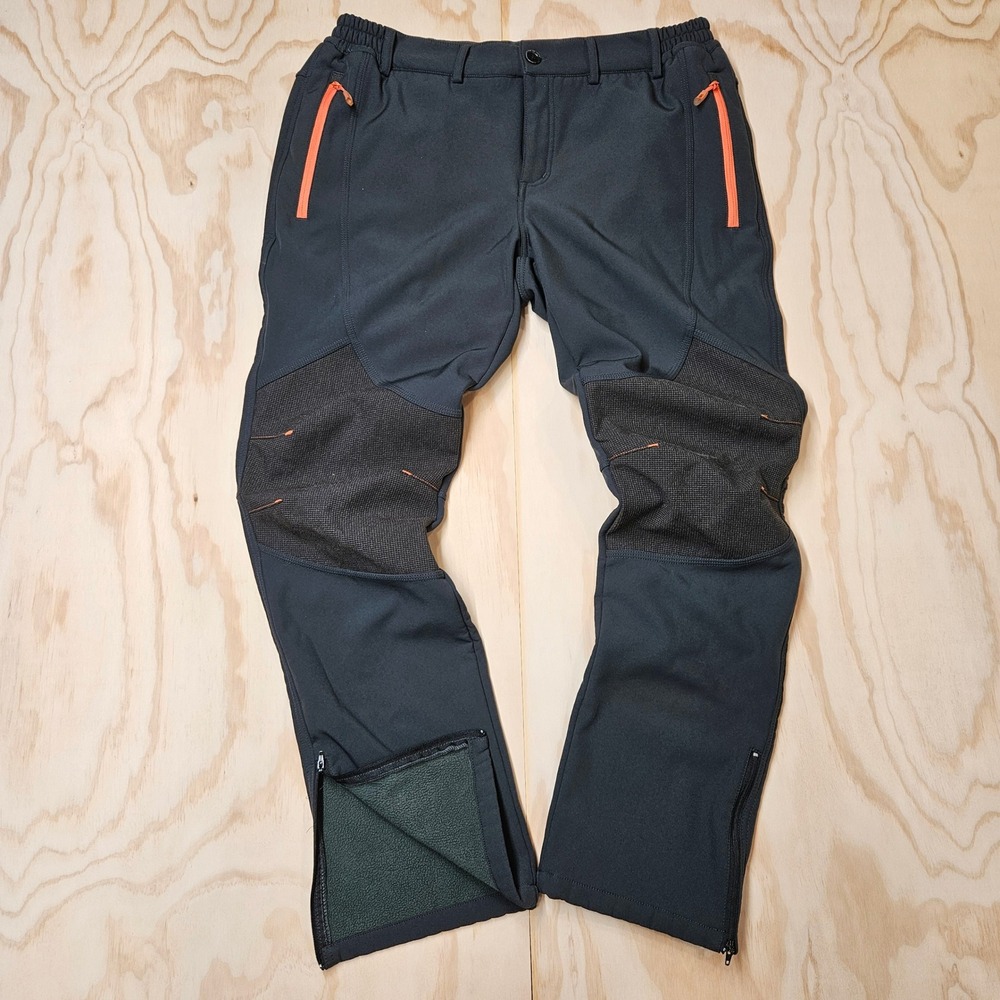Gash Hao Mens 36x32 Softshell Fleece Lined Hiking Pants Gray Tactical Outdoor